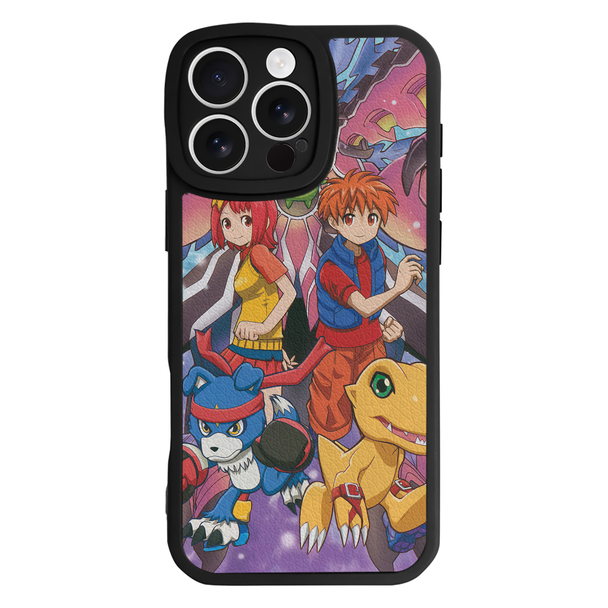 （画像用） Digimon デジタルモンスター/デジモン 【iPhone 16シリーズ対応】シリコンスマホケース（レザー調） 材質：シリコン